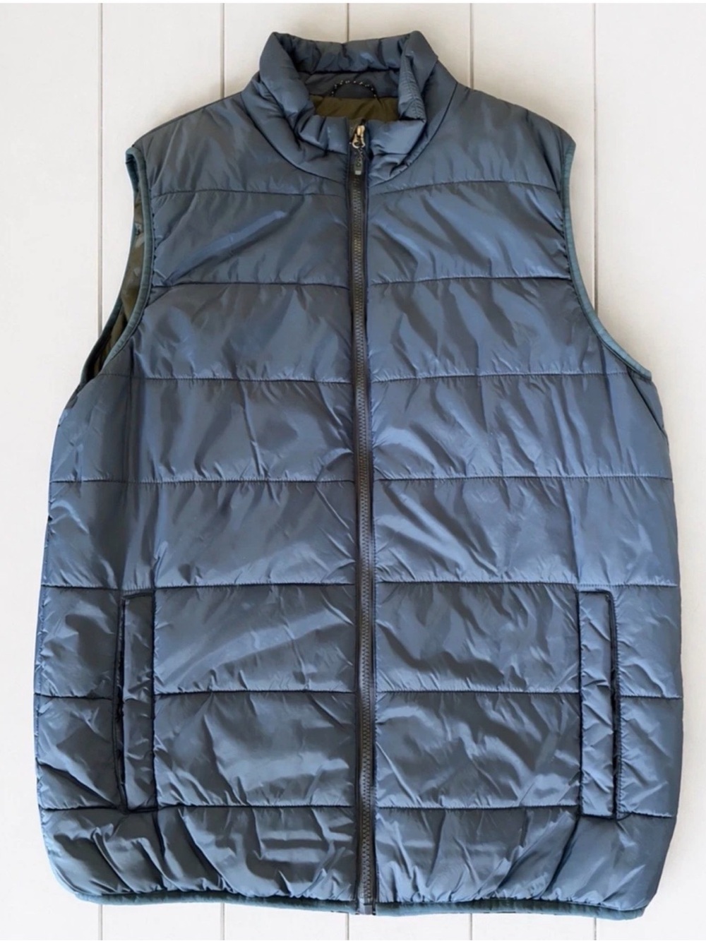 Swiss Tech Quilted Puffer Vest Men's M Medium Blue Lightweight